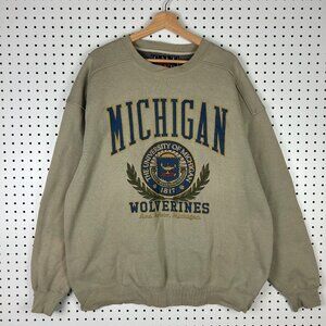 Michigan Wolverines Crewneck Sweatshirt XL Galt Sand Brown RARE Graphic‎ Crest